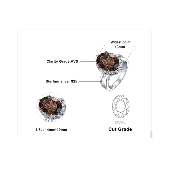 4.7ct Natural Smoky Quartz Ring - Picture 5 of 7